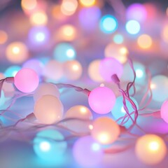 Poster - Magical Festive Lights and Bokeh in Soft  Glowing Hues of Vibrant Colors for Merry Holiday Season