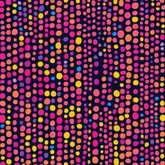 Poster - Vibrant Psychedelic Mosaic of Colorful Dots and Circles in Abstract Digital Background