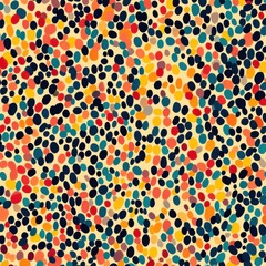Poster - Vibrant Colorful Abstract Dot Pattern Background with Playful Splatter and Blended Gradient Shapes