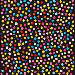 Poster - Colorful Vibrant Polka Dot Background with Playful Abstract Circle Pattern Design