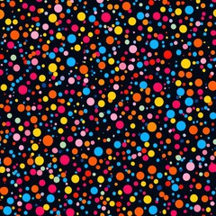 Poster - Colorful Vibrant Abstract Polka Dot Background with Playful Circular Patterns and Dots