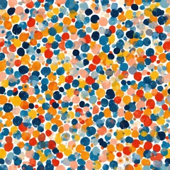 Poster - Vibrant Geometric Abstract Mosaic Pattern with Flowing Shapes and Dots