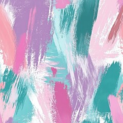 Poster - Vibrant Abstract Brush Strokes of Colorful Paint on Textured Canvas Background