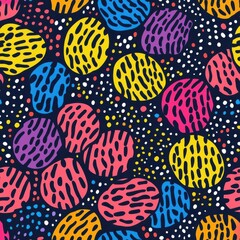 Poster - Vibrant Multicolored Abstract Pattern with Playful Shapes and Textures