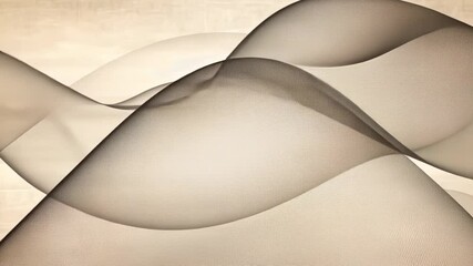 Poster - Harmonious waves of elegant lines create an abstract symphony in a soft beige landscape. Generative AI