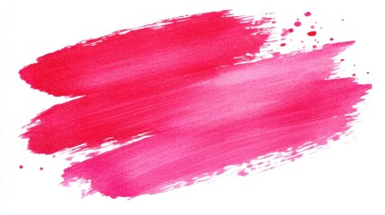 Wall Mural - A pink brush stroke with a white background