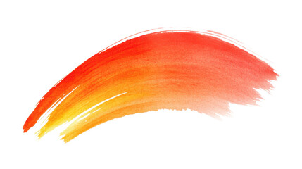 Wall Mural - A red and orange brush stroke on a white background