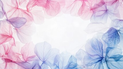 Poster - Dynamic Abstract Frame with Blue and Pink Overlapping Floral Elements