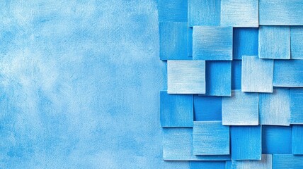 Poster - Abstract Light Blue Geometric Design with Overlapping Pastel Shapes