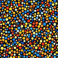 Poster - Vibrant Bubble Dot Pattern Background with Colorful Abstract Circular Shapes and Geometric Designs