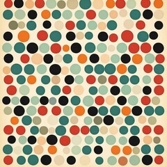 Poster - Vibrant Retro Polka Dot Seamless Pattern in Warm Pastel Color Palette for Background Scrapbook Wallpaper or Poster Design