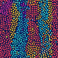 Poster - Mesmerizing Multicolored Polka Dot Abstract Pattern for Vibrant Contemporary Design