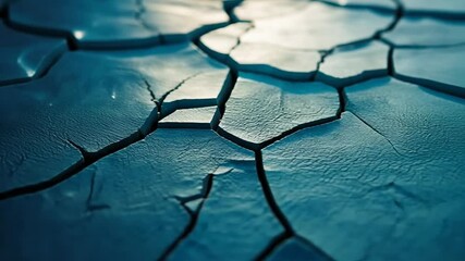 Poster - Exploring the intricate patterns of cracked earth under a brilliant light. Generative AI