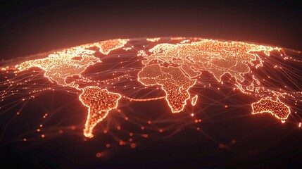 Poster - Global Business Partnership, a businessman shaking hands against a backdrop of a world map network, showcasing stock market graphs and digital technology, symbolizing teamwork and collaboration.