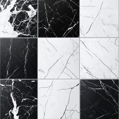 Poster - Elegant Marble Slab Texture with Veined Gray and White Geometric Patterns for Minimalist Background Design