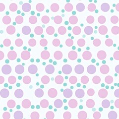 Poster - Seamless Pastel Polka Dot Pattern in Gentle Pink  Blue  and Mint Shades for Elegant and Feminine Background Design