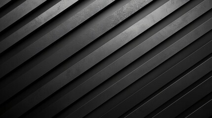 Canvas Print - Dark Gray Slanted Strips Background for textures or banners