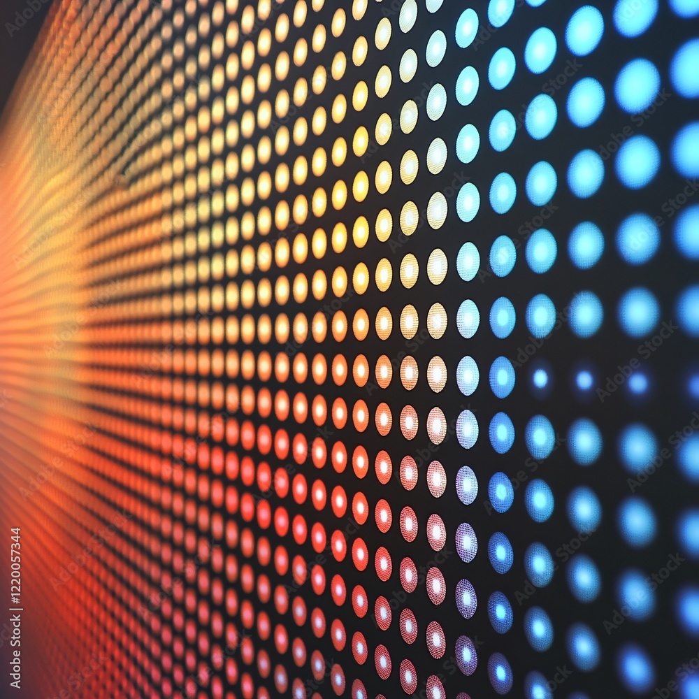 Led Radiant Background Colorful LED panel displaying gradient of lights from left to right ...