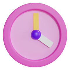 3d rendering pastel analog clock isolated on white