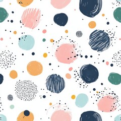 Poster - Playful Abstract Patterns and Shapes in Pastel Colors for Backgrounds and Designs