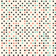 Poster - Vibrant Polka Dot Pattern with Retro Geometric Shapes for Modern Minimalist Design