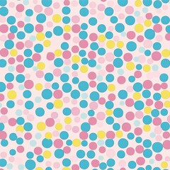 Poster - Colorful Abstract Polka Dot Background with Playful Pastel Circles and Spots