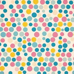 Poster - Retro Pastel Polka Dot Abstract Geometric Seamless Pattern Design