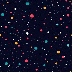 Poster - Vibrant Celestial Backdrop with Sparkling Cosmic Elements and Starry Night Sky