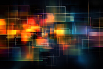 Poster - A mesmerizing blend of vibrant colors and layered shapes, this abstract digital art piece conveys movement and depth, inspiring creativity and contemplation in a dynamic visual experience.