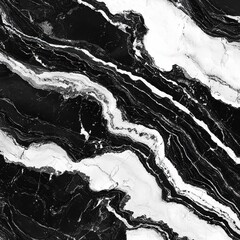 Poster - Dramatic Abstract Marble Texture with Contrasting Black and White Patterns