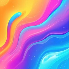 Poster - vibrant fluid gradient swirls in ethereal digital art background