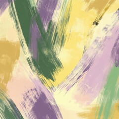 Poster - Vibrant Brush Strokes of Colorful Paint on Canvas Create a Modern Abstract Art Composition