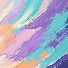 Poster - Vibrant Brushstrokes in Harmonious Color Spectrum Composition