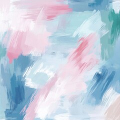 Poster - Vibrant Abstract Painting with Fluid Brushstrokes and Pastel Colors Creates a Captivating Aesthetic Experience