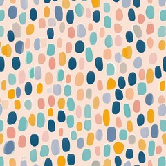 Poster - Colorful Abstract Patterned Background with Diverse Geometric Shapes and Brush Strokes