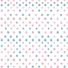 Poster - Cute Pastel Polka Dot Seamless Pattern with Repeating Graphic Geometric Design
