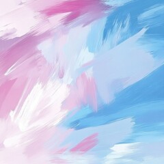 Poster - Vibrant Fluid Abstract Painting with Flowing Brush Strokes in Shades of Pink and Blue