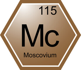 Wall Mural - The symbol of the chemical element Mc is Moscovium. hexagonal