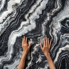 Poster - Mesmerizing Marble Swirl   Abstract Monochrome Texture for Luxurious Designs