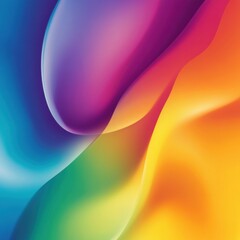 Poster - mesmerizing vibrant gradient flowing artwork with fluid curves and shimmering colors