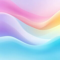 Poster - Vibrant Fluid Waves of Pastel Rainbow Colors in Soothing Gradient Design