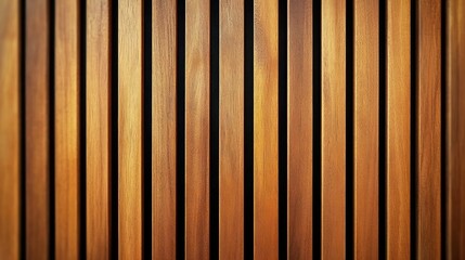 Poster - Wooden Wall Vertical Slats Modern Interior Timber Paneling Warm Color Palette Decorative Background