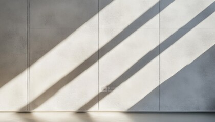 Aufkleber - Minimalist Shadows and Light Composition on Textured White Wall with Geometric Shapes