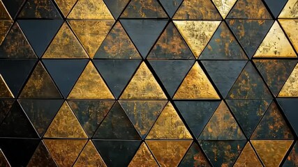 Poster - Elegant geometric patterns capture the luxurious essence of gold and black in a modern interior design setting. Generative AI
