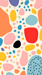 Fototapete - Digital retro hand drawn terrazzo pattern texture graphic poster background