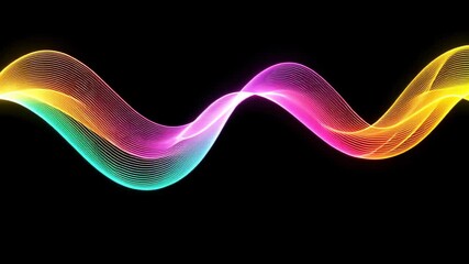 Poster - Vibrant waves of light dance elegantly, showcasing a spectrum of colors against a dark backdrop. Generative AI