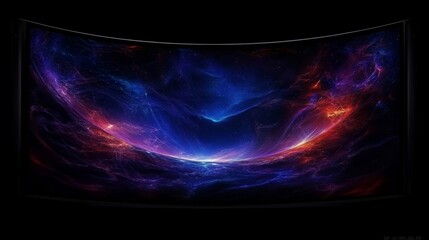 Poster - Cosmic Nebula Display Vivid Colors on Curved Screen