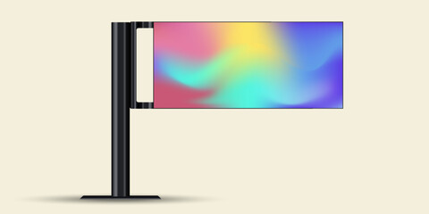 Aufkleber - The outdoor street LED screen Mock up vector design. The LED monitors or TV a sleek, minimalistic black frame and stand in vector, illustration.