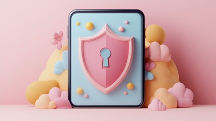 Poster - Digital Shield Illustration for Business Security
