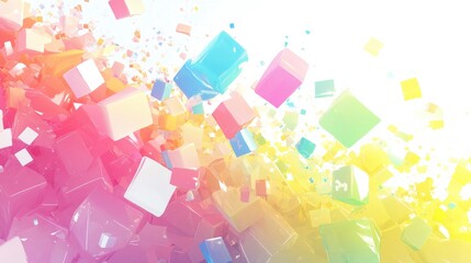 Poster - Dynamic Cubes on Soft Light Background